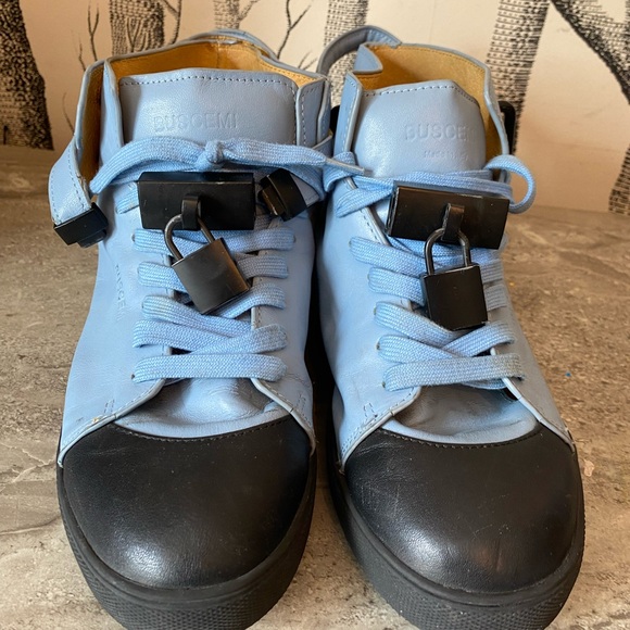 Blue leather hi top runners size 39 lock - Picture 4 of 5